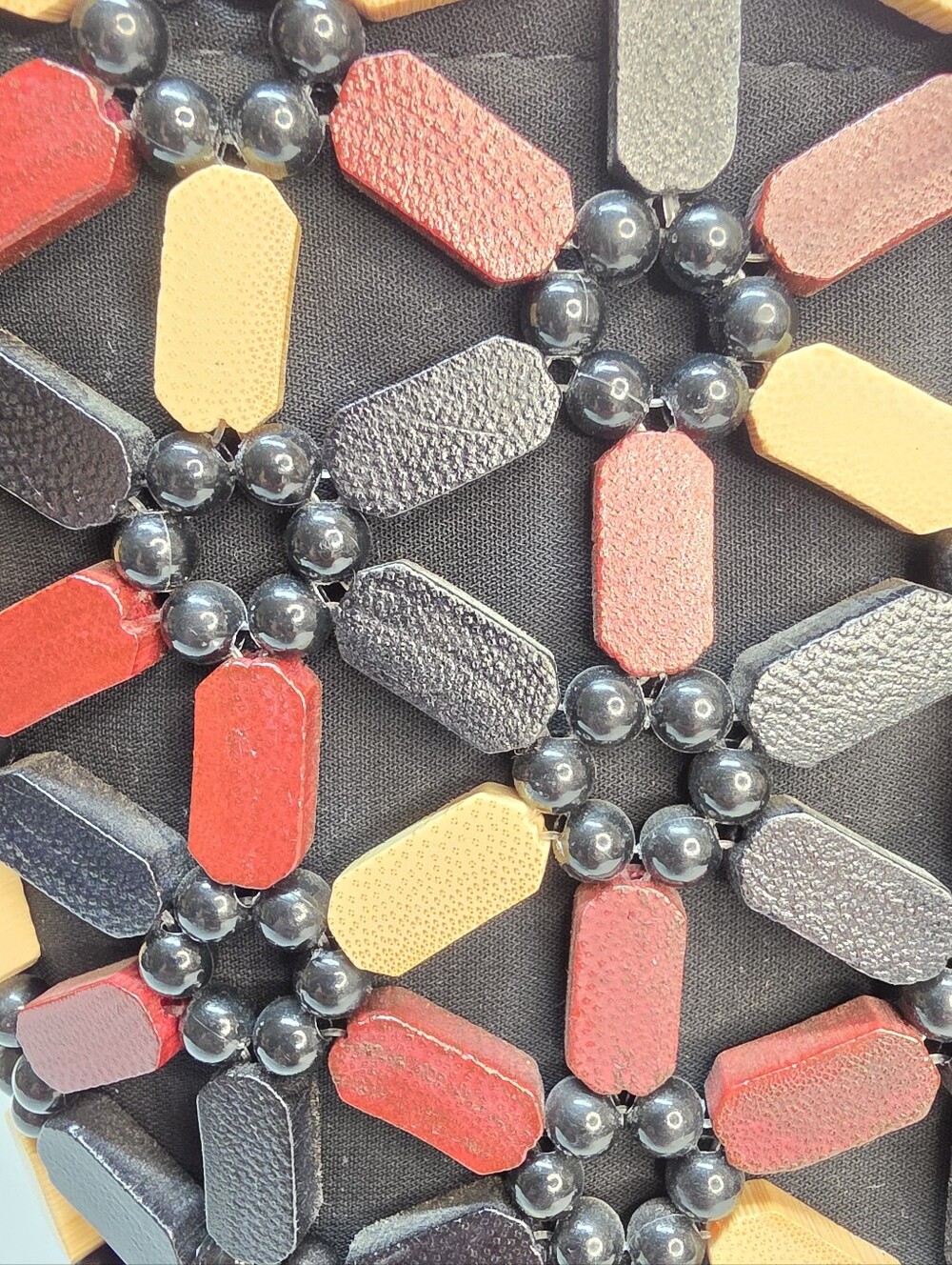 Handmade African Wooden Beaded Crossbody Bag Boho Artisan - Picture 8 of 11